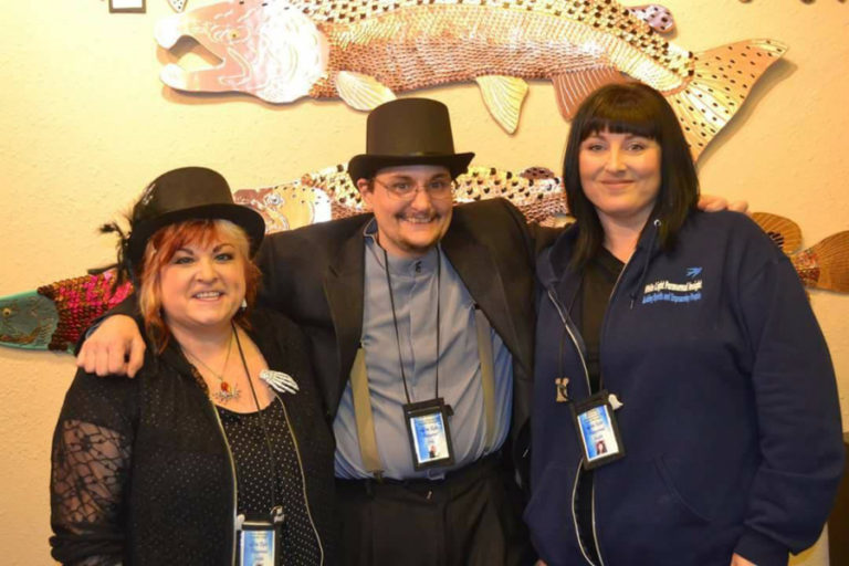 White Light Paranormal Insight&#039;s Jyl Straub, left, gathers with tour guides from her group&#039;s Oct.