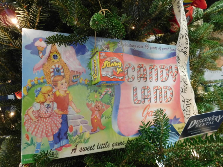 Discovery Dental, of Washougal, sponsored this entry, featuring classic games, books and toys, in the Washougal Festival of Trees, at Hathaway Elementary School.