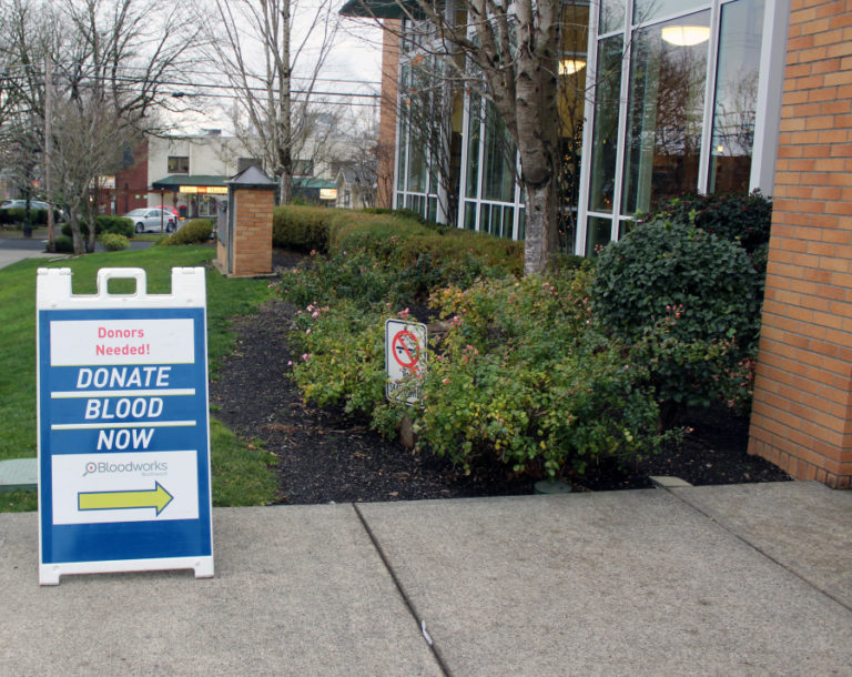 Bloodworks Northwest collected blood donations throughout the day on Monday, Dec.