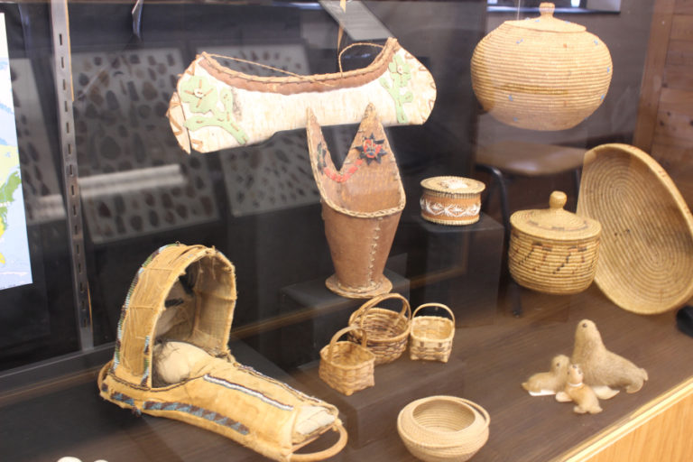 The Two Rivers Heritage Museum in Washougal has a number of Native American artifacts like the ones pictured here, including several handwoven baskets donated to the museum by a local ancestor of Washougal&#039;s first permanent settlers, English seaman Richard Ough and his wife, White Wing &quot;Betsy&quot; Ough, the daughter of Chief Schluyhus, a leader of the Chinookan people now known as the Cascades Indians.