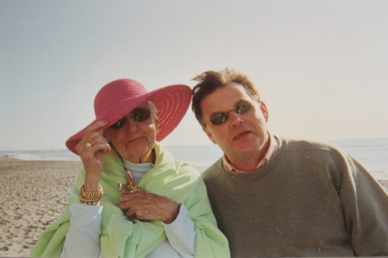 Steve Hofmaster, of Camas, stands with his mother, Marie, on a beach. Marie died in 2014, and Hofmaster has been attending a monthly grief support group in Washougal ever since to help him cope with the enormous loss of his mother and frequent travel companion.