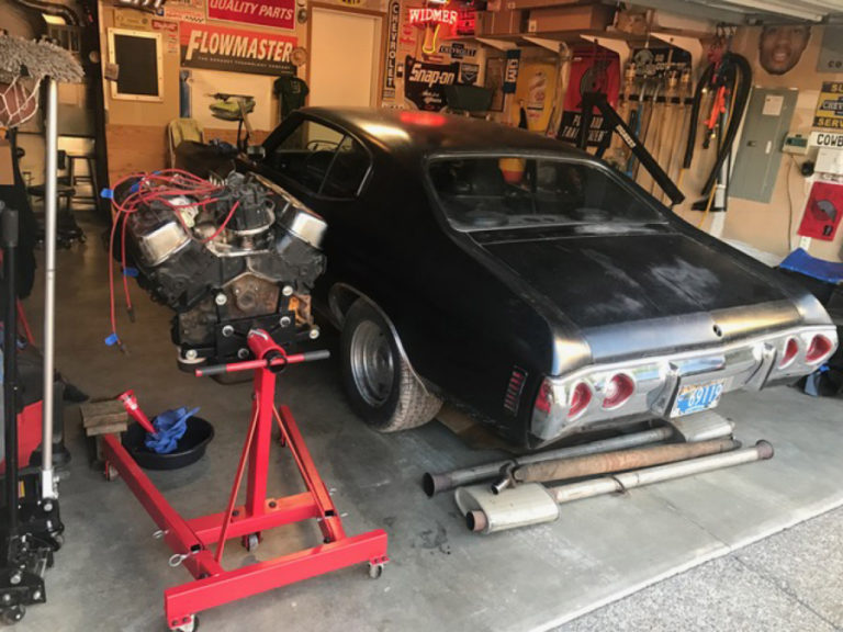 Jon Corral, of Washougal, is restoring this 1972 Black Diamond Chevelle, using $5,000 he received as a grand prize winner in the Champion Auto Parts' Search for a Champion contest. The Chevelle will be displayed at the Specialty Equipment Markets Association Show in Las Vegas, in October.