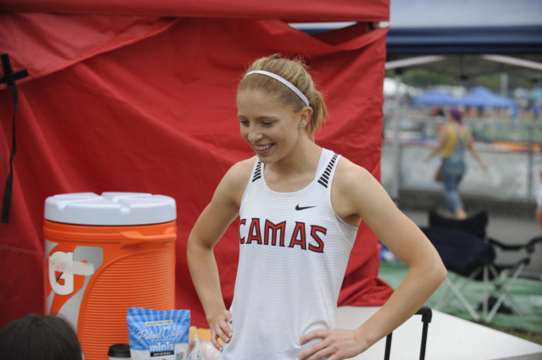 Senior high jumper Madison Peffers came up just a bit short in defending her state title, but was thrilled with a third place finish after struggling in the district tournament.