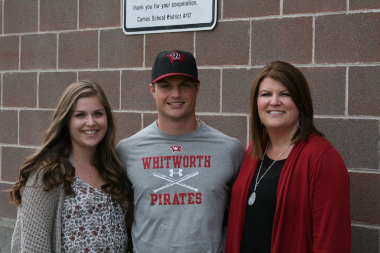 Luke Bruno (center) celebrating with his family.