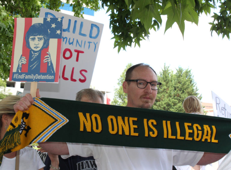 Signs from the Saturday, June 30 Families Belong Together march and rally in downtown Vancouver.
