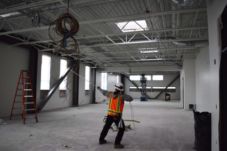 The inside of a 3,000-square-foot projects lab can be used for science and art classes.