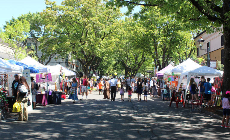 Crowds gather on Northeast Fourth Avenue in downtown Camas on Friday, July 27, for the 2018 Camas Days celebration.