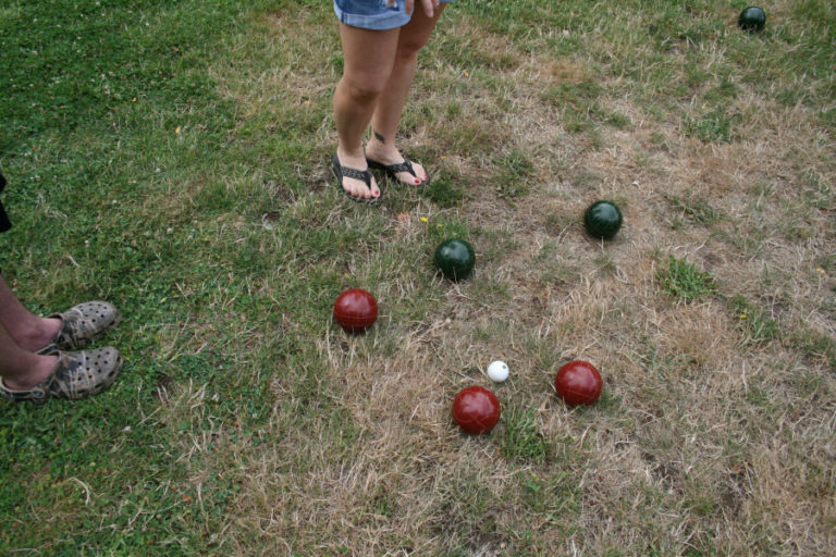 The small white ball is called a pallino.