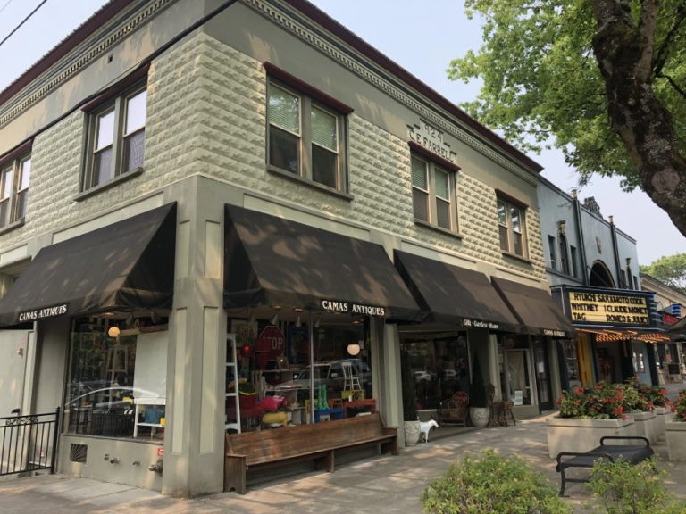 Camas Antiques has been located in the historic Farrell building, shown here, next to the Liberty Theatre on Northeast Fourth Avenue, downtown Camas&#039; &quot;main drag,&quot; for nearly 15 years.
