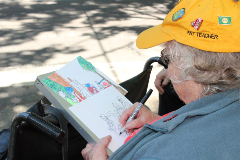 Artist Ann Amies sketches en plein air "in the open air" during the 2017 Plein Air art event in downtown Camas. This year's event will bring artists back to downtown Camas' streets in conjunction with the Downtown Camas Association's September First Friday, Sept. 7.