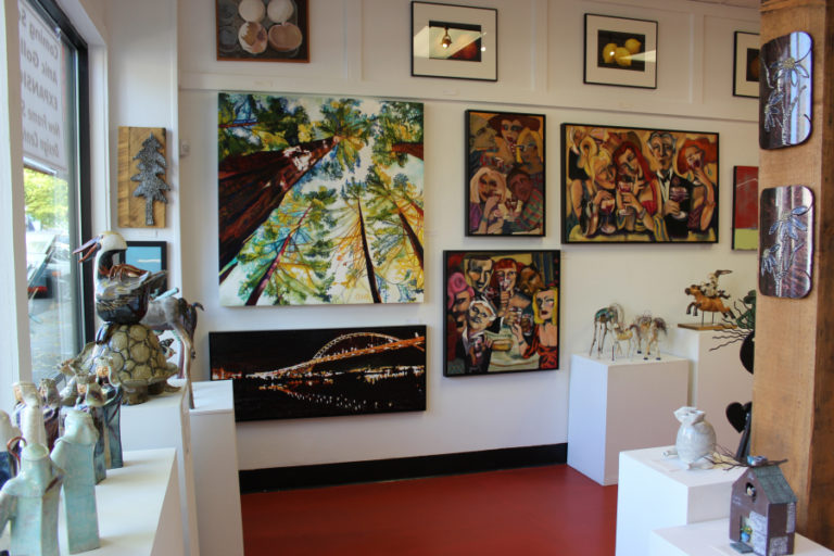 The gallery wall which Maria Gonser plans to open up into the next-door space.