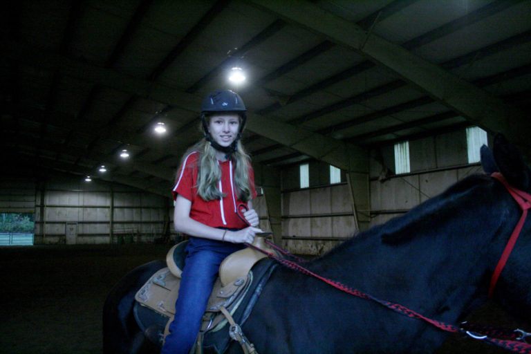 Camas freshman Ollivia Vargo is a new rider who is thrilled about the opportunity to ride horses with the Camas equestrian team.