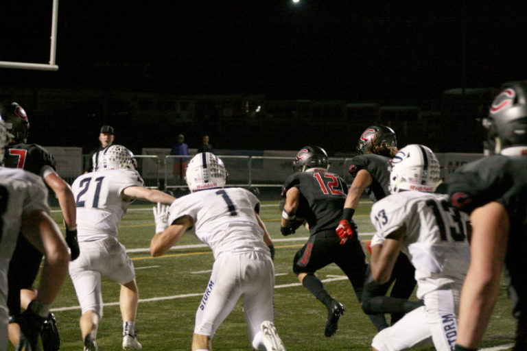 Senior Shane Jamison takes advantage of great blocking from the offensive line and scores on a 25 yard touchdown run to clinch the game against Skyview.