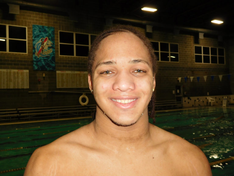 Washougal boys swim team captain Isaiah Ross