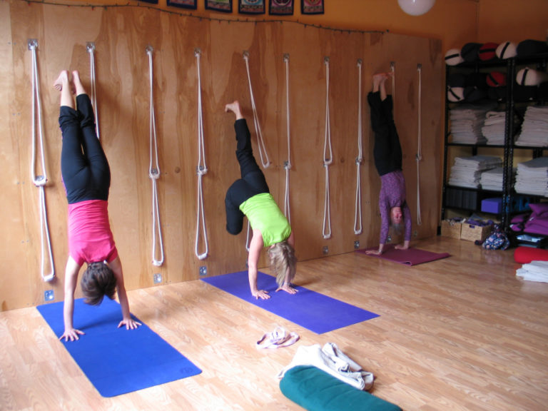 Students practice Iyengar yoga at Rushing Water Yoga in downtown Camas. Developed by B.K.S.