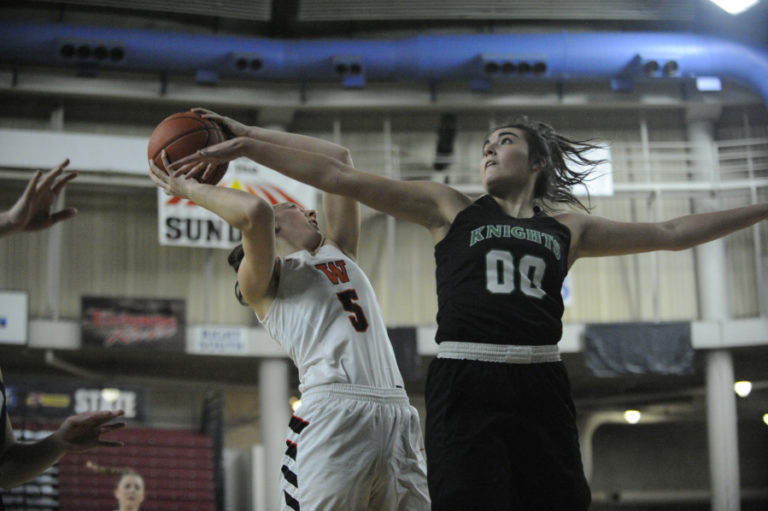 There were no easy shots in the championship game for either team as Washougal and West Valley displayed relentless defense.  Beyonce Bea drew a foul on this play early in the game.