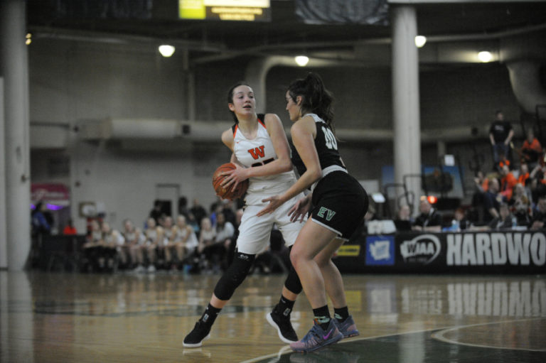 Sophomore Skylar Bea faced tough defense throughout the title game, but helped her team achieve greatness with rebounding and her own defense.