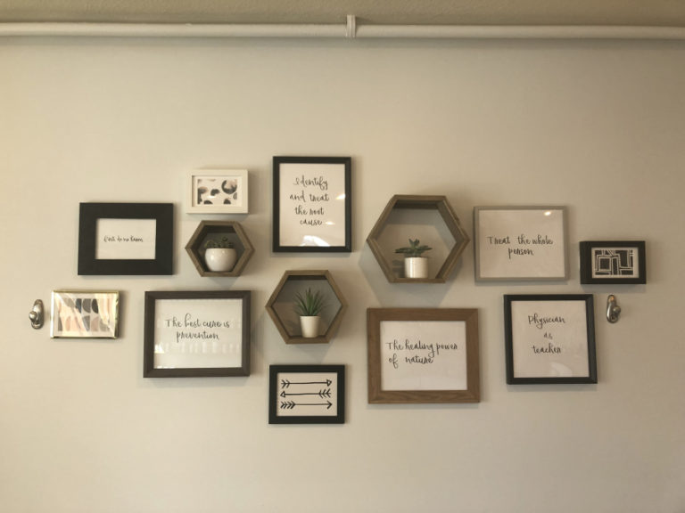 Artwork inside the new Petal and Thorn Naturopathic Wellness Center and Apothecary in Camas lists the six principles of naturopathic medicine.