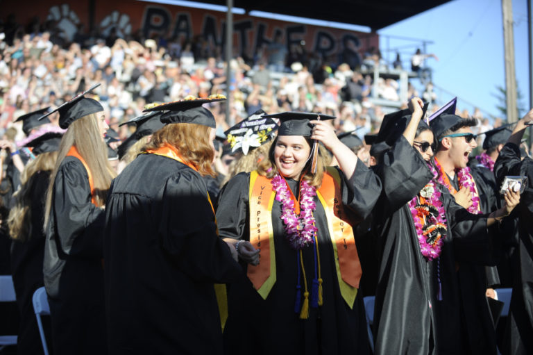 Class of 2019 graduates flip their tassels at Washougal High School on June 8.