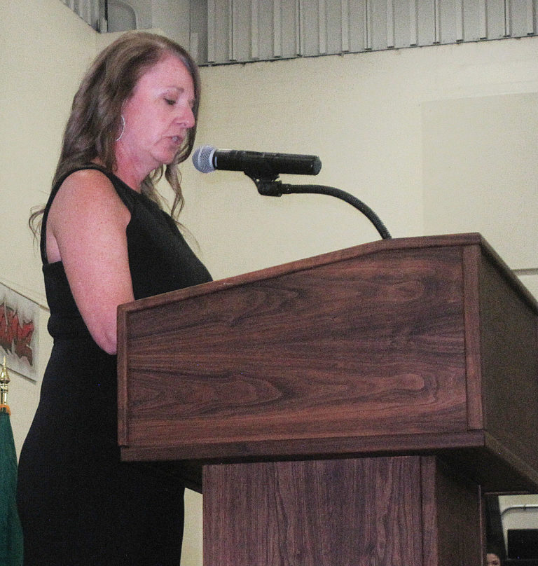 (Photo by Doug Flanagan/Post-Record)
Hayes Freedom High School principal Amy Holmes speaks at the June 15 graduation ceremony.                    