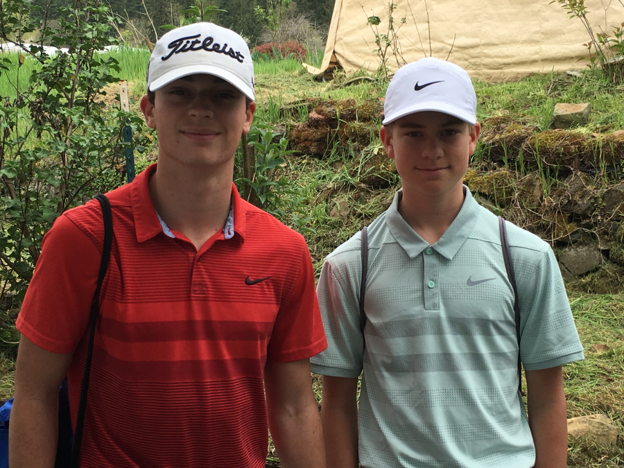 Eli Huntington (right) will join his older brother Owen on the Camas High School golf team this fall. (Contributed photo courtesy of Lee Huntington)