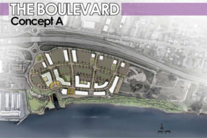 The Port of Camas-Washougal's "Boulevard" concept design for its waterfront development. (Contributed illustrations courtesy of the Port of Camas-Washougal)