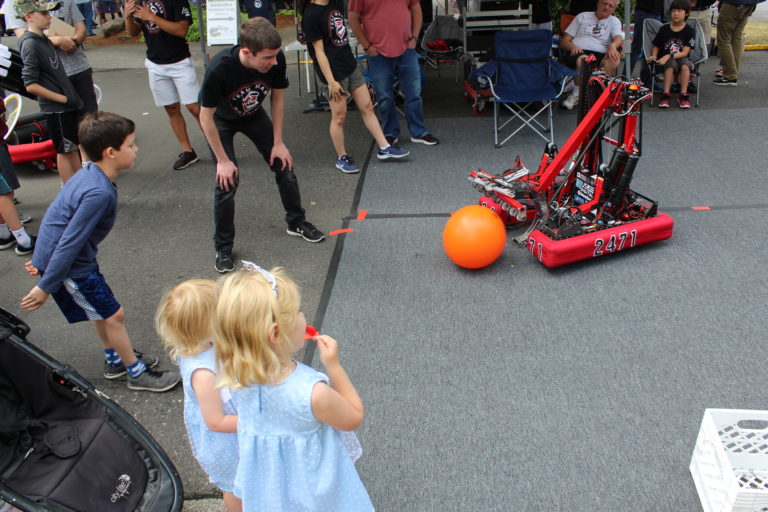 Team Mean Machine, a robotics team comprised of Camas, Washougal, Discovery and Hockinson high school students, performed a number of demonstrations during Camas Days on Saturday, July 27.