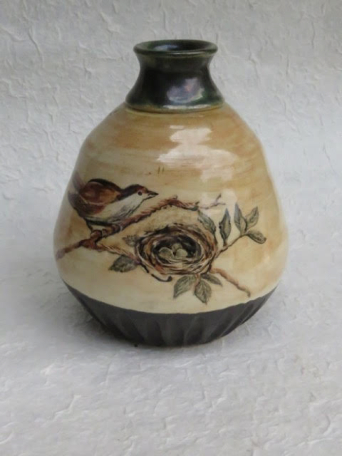 Local artists have contributed several art pieces, including the vase at left and the frog sculpture at right, to the silent art auction at the &quot;Forest Dreams&quot; fundraiser in Vancouver this Saturday to benefit TreeSong, a Washougal-area nonprofit.