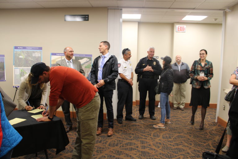 Community members fill out question cards at the 2019 Camas State of the Community address, held Sept. 19 at Lacamas Lake Lodge.
