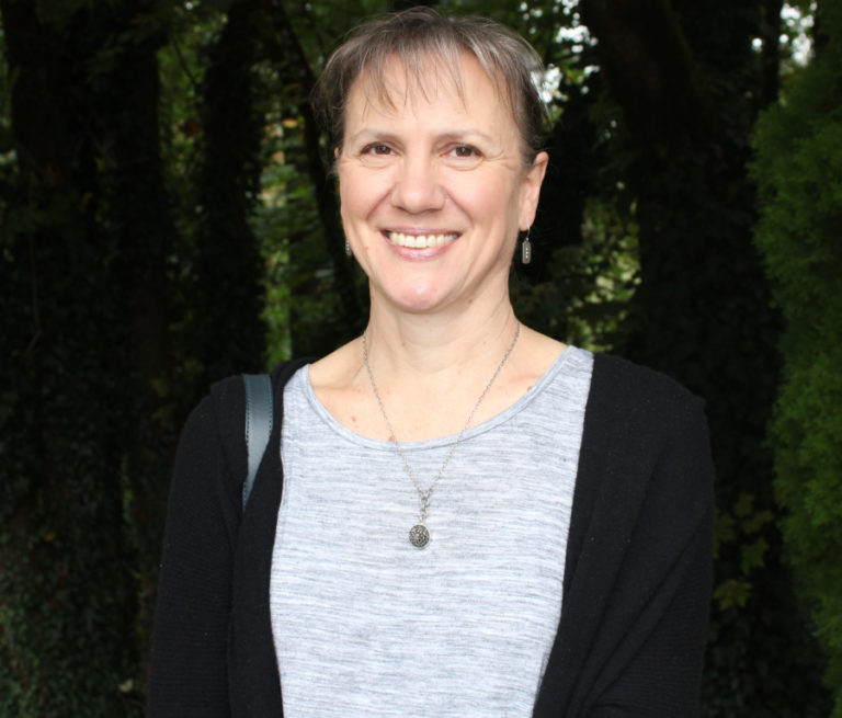 Family Promise of Clark County Director Linda Winnett (right) shows Camas-Washougal Community Chest President Joelle Scheldorf (left) the children's play area and kitchen inside the Family Promise day center for homeless families at St. Thomas Aquinas Catholic Church in Camas on Thursday, Sept. 26.