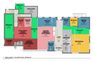 Illustration by LSW Architects, courtesy of city of Camas 
 A design proposal shows what the Camas City Hall Annex building, located on Northeast Fourth Avenue, one block west of the main City Hall building in the former Bank of America space, will contain once renovations are complete. The Annex is expected to become a new permitting center for the city and also provide room for the Camas-Washougal Fire Marshal's office.