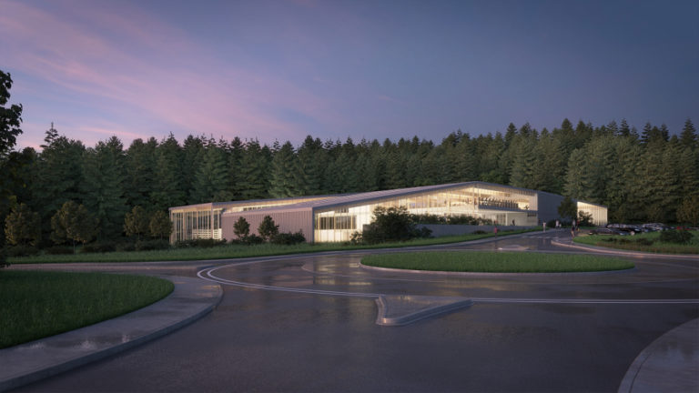 An illustration shows what the future Camas Community Aquatics Center might look like if voters approve a $78 million bond on the Nov. 5 ballot and city leaders opt to build the center on a city-owned parcel near Lacamas and Fallen Leaf lakes.