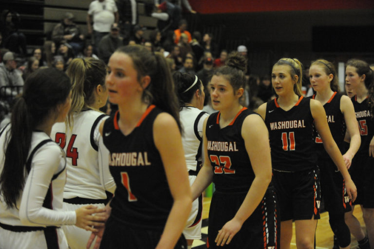 Washougal High School junior Skylar Bea drives to the hoop during the Panthers&#039; game against Camas High School on Dec. 13.