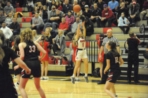 The Camas cheerleaders keep the crowd pumped up during the girls basketball team's game against Union on Jan. 7.