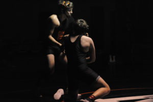 Washougal wrestler Korben Modoc prepares to take down his R.A. Long opponent on Jan. 8, 2020. (Post-Record files)