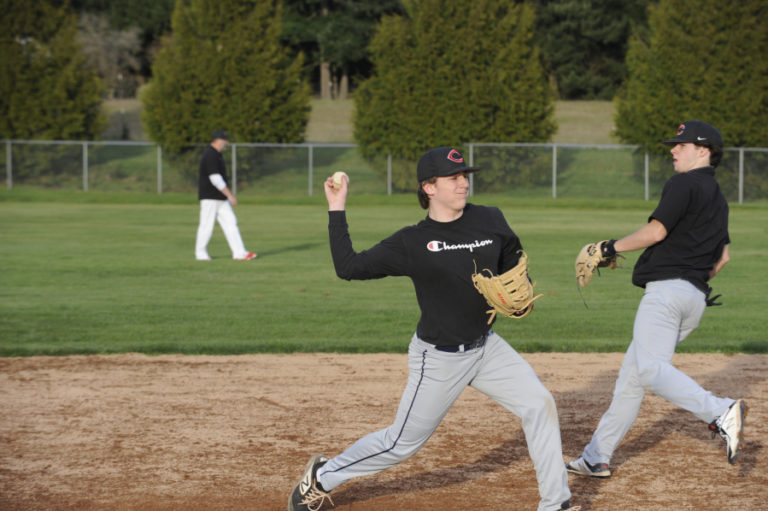 Camas senior Quinten Sawyer will start at third base and is among several players who were also members of Camas' state champion football team.