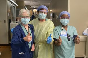 Medical providers at PeaceHealth in Vancouver are grateful after  receiving a shipment of goggles from two Camas High School clubs, which are manufaturing personal protective equipment with laser cutters and 3D printers. (Contributed photo courtesy of Camas School District)