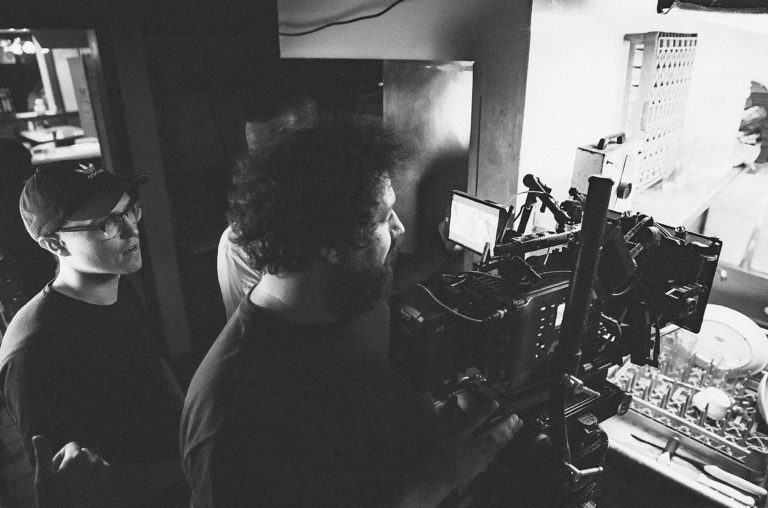Washougal resident Nathan Coltrane II (right) and Will Cuddy work to film "Waiting Game," a short film, in Portland last fall. Cuddy served as co-director, while Coltrane II was the director of photography.