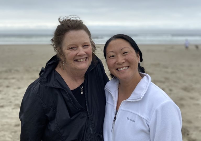 Vancouver resident Mikaela Sasse (right) poses for a photo with her mother, Sandy Ladd, in Lincoln City, Ore., earlier this year.