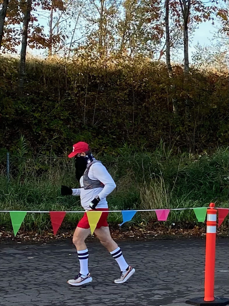 A man runs during the Scary Run event, held Oct. 31 in Washougal.  The event drew 600 participants for 5K and 10K runs.