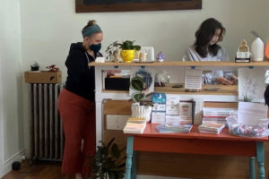 LiveWell Camas owner Jacquie Hill (left) works inside her downtown Camas shop on Saturday, May 8, 2021. Hill recently received a $10,000 Main Street America "At Your Side" grant and plans to use $3,000 to help start a community garden for Camas residents, preferably in the city's historic downtown. (Photos by Kelly Moyer/Post-Record)