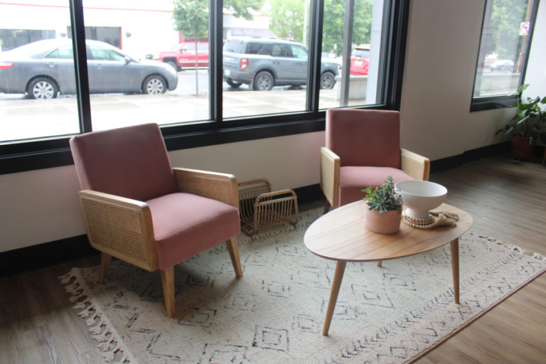 Clients who visit Moonlight Salon in downtown Camas, located in the Clara Flats mixed-use building off Northeast Sixth Avenue, can relax in the salon&#039;s well-lit waiting area.