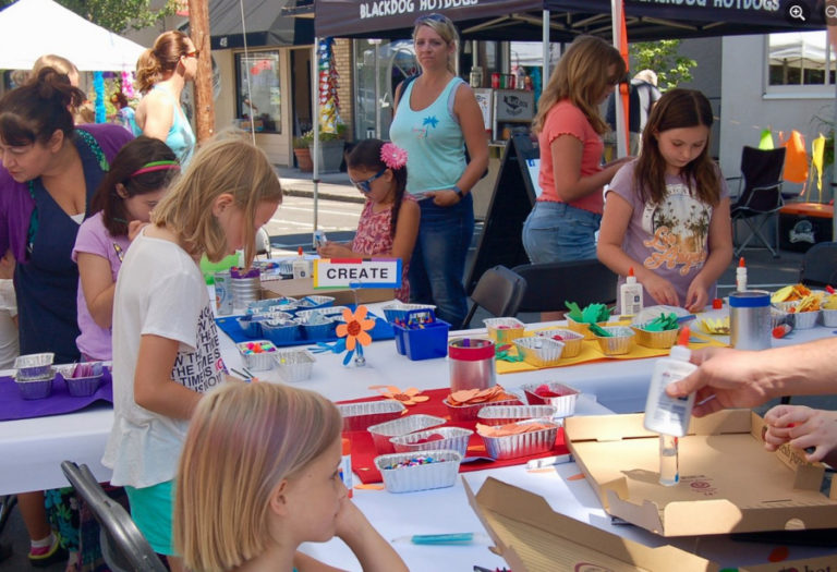 Children create art projects at the 2019 Picnic in Color.