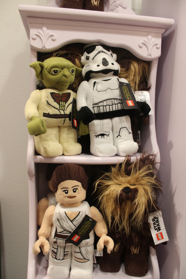 Star Wars "stuffies" fill a cabinet at Periwinkle's Toy Shoppe on Sunday, Nov. 21, 2021.