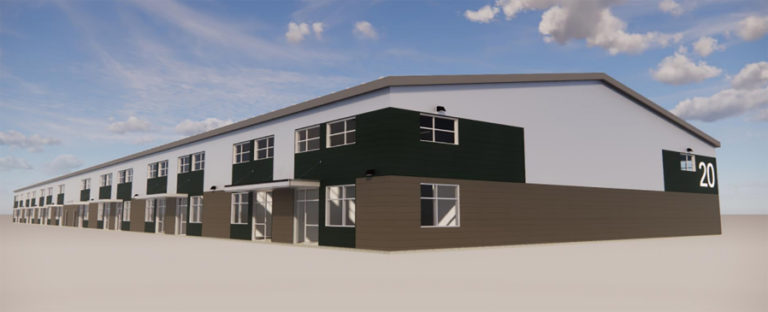 An artist&#039;s rendering shows Building 20, the Port of Camas-Washougal&#039;s newest addition to its industrial park. The Port expects the new building to be completed in early 2023.