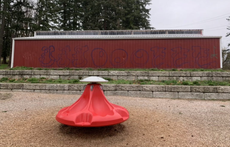 Contributed photo courtesy city of Washougal 
 During the past three years, the city of Washougal has repainted park restrooms with anti-graffiti paint and installed new park signs with anti-graffiti coating. "This has made removing graffiti removal a little easier, but some graffiti is impossible to remove," according to Michelle Wright, the city's public works business administrator.