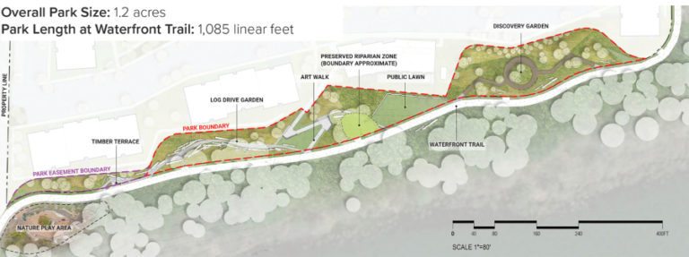 Contributed graphic courtesy city of Washougal 
 The Port of Camas-Portland-based Killlian Pacific is developing a 1.2-acre park, to be sited adjacent to the Ninebark residential community on the Washougal waterfront.