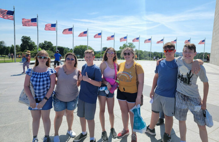 Contributed photo courtesy Scott Rainey 
 Washougal middle-school students pose for a photograph  during Jemtegaard Middle School history teacher Scott Rainey&#039;s annual East Coast trip in August. (Contributed photos courtesy of Scott Rainey)