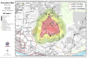 The Nakia Creek Fire evacuation zone shrank Monday morning. 