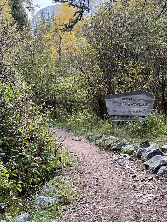 The entrance to the Weminuche Wilderness, northeast of Durango, Colo., is pictured in October 2022. (Contributed photo courtesy of Dave Marston)